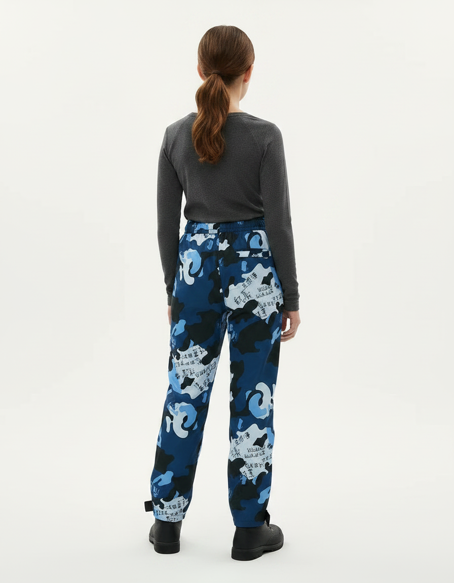 Pantalon De Pluie Camouflage Bleu Imprimé Enfant Ample - Polyester - vue 2