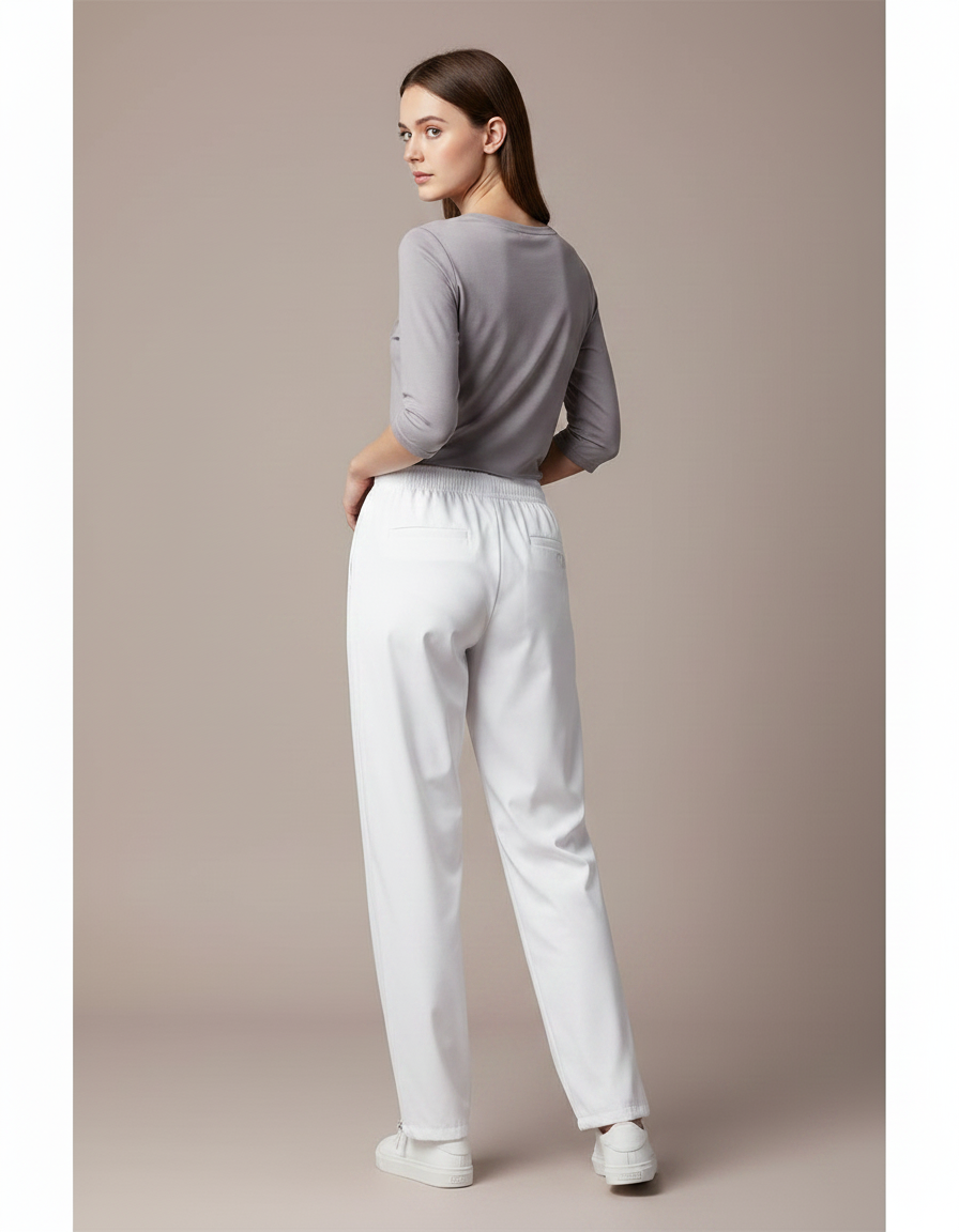 Pantalon Pluie Zippé - Blanc Polyester - vue 2