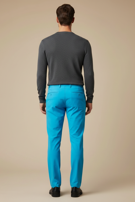 Pantalon De Pluie Bleu Ciel Homme Imperméable Slim Élégant - Polyester - vue 2
