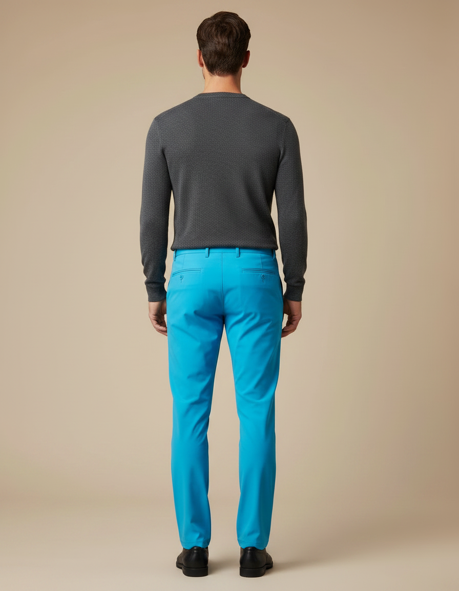 Pantalon De Pluie Bleu Ciel Homme Imperméable Slim Élégant - Polyester - vue 2