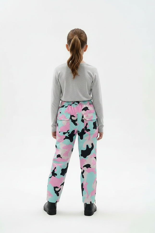 Pantalon De Pluie Camouflage Enfant Imperméable Rose Bleu - Multicolore Polyester - vue 2