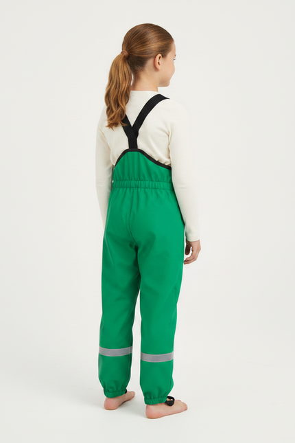 Pantalon De Pluie Vert Imperméable Bretelles Réfléchissant Enfant - Polyester - vue 2