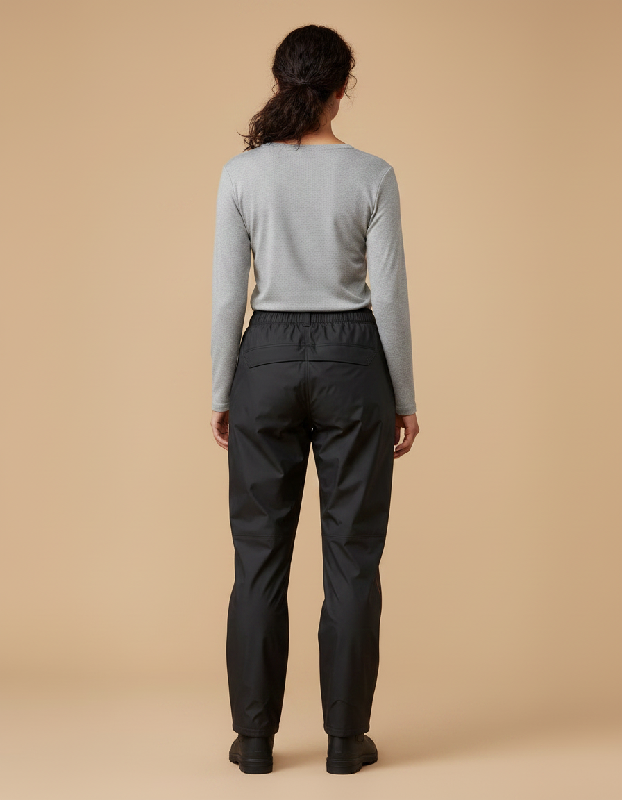 Pantalon De Pluie Noir Imperméable Sportif Femme - Polyester - vue 2