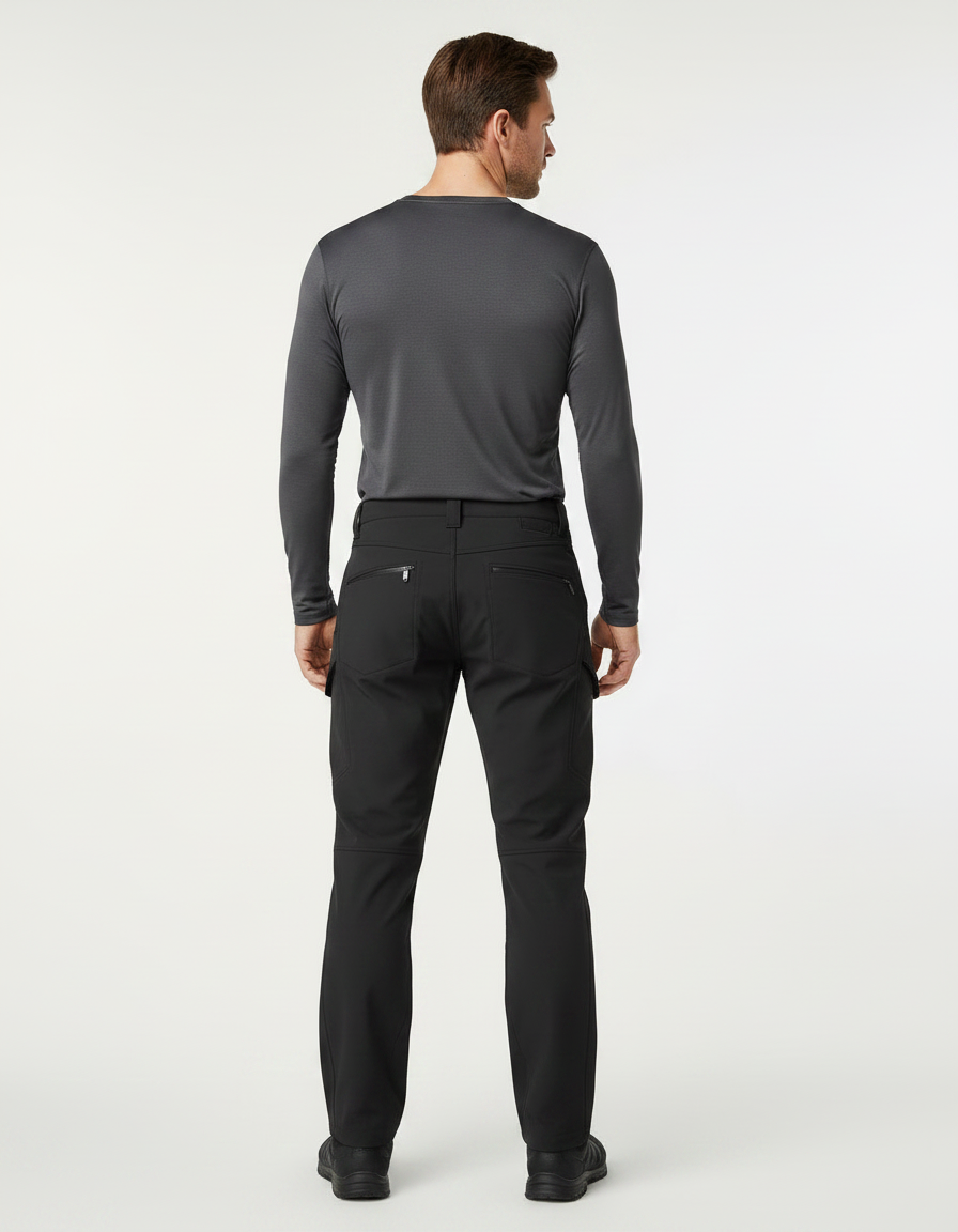 Pantalon De Pluie Noir Cargo Softshell Imperméable Homme - Polyester - vue 2