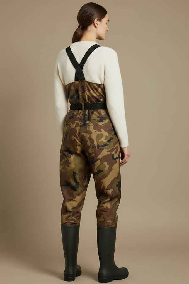 Pantalon De Pluie Camouflage Imperméable Salopette Bottes Caoutchouc - Multicolore Polyester - vue 2