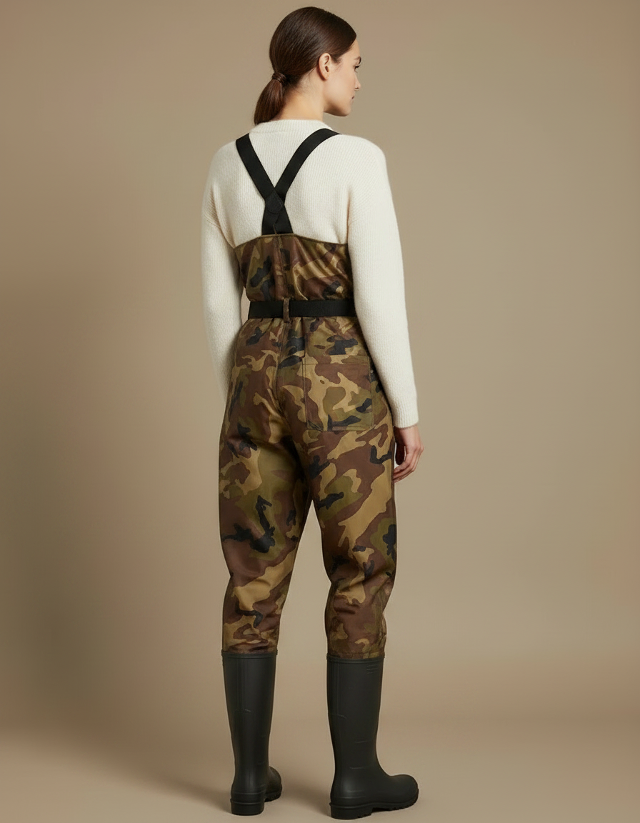 Pantalon De Pluie Camouflage Imperméable Salopette Bottes Caoutchouc - Multicolore Polyester - vue 2