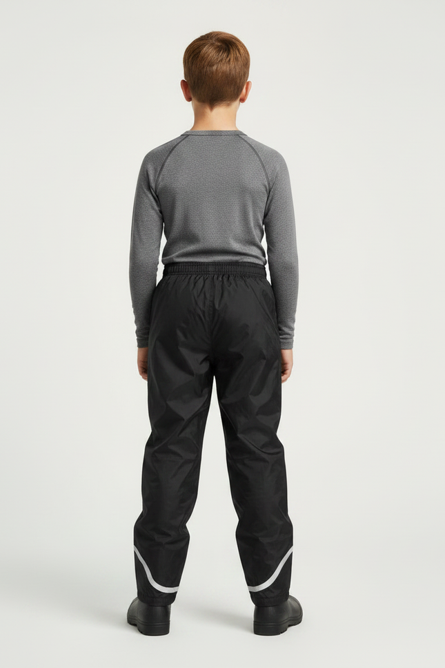 Pantalon De Pluie Noir Imperméable Réfléchissant Enfant - Polyester - vue 2