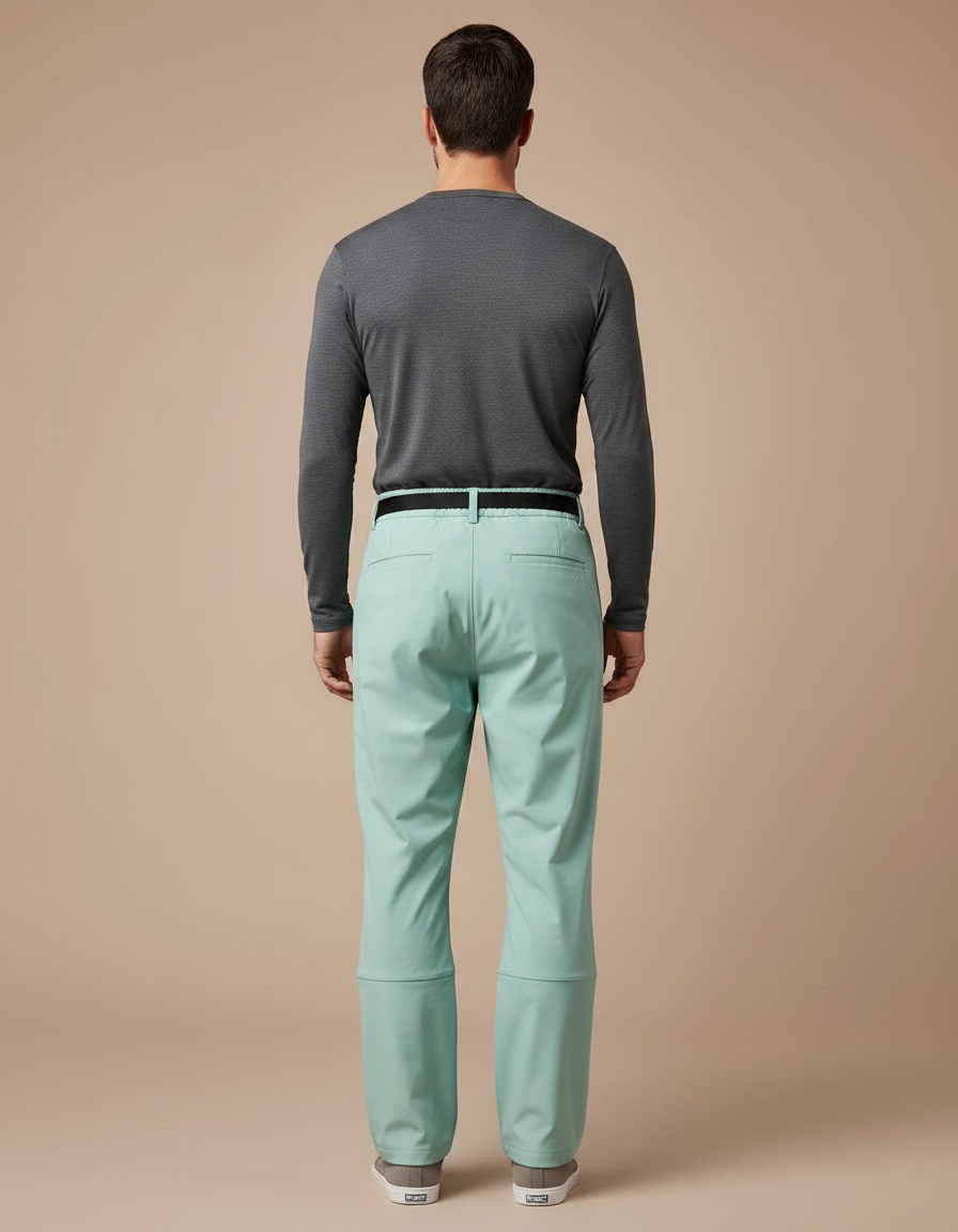 Pantalon De Pluie Vert Menthe Ample Imperméable Homme - Polyester - vue 2