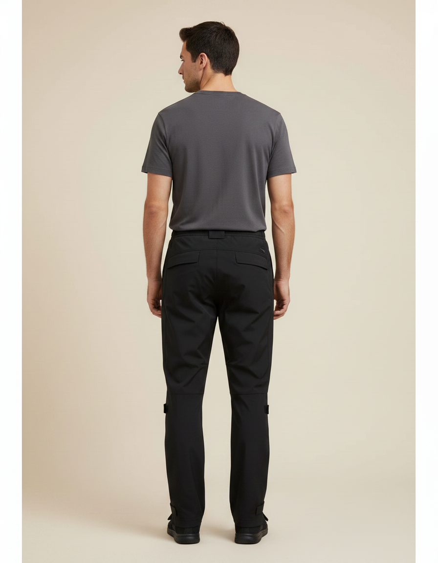 Pantalon De Pluie Noir Fonctionnel Imperméable Homme Slim Outdoor - Polyester - vue 2