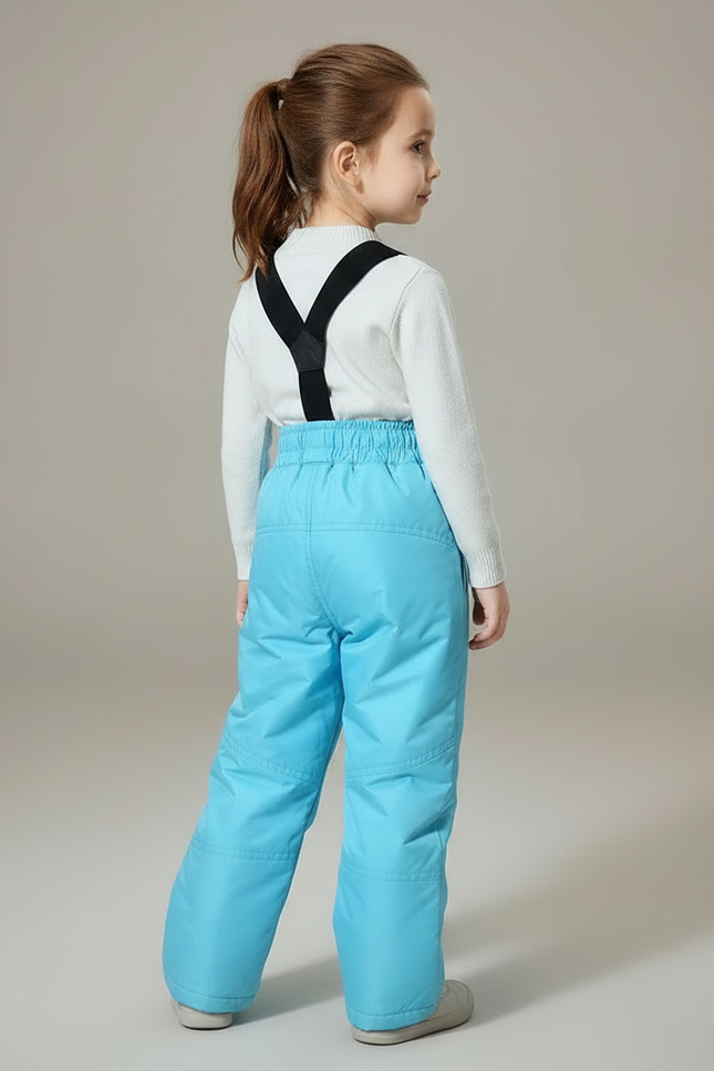Pantalon De Pluie Bleu Ciel Imperméable Enfant Ski Bretelles - Polyester - vue 2