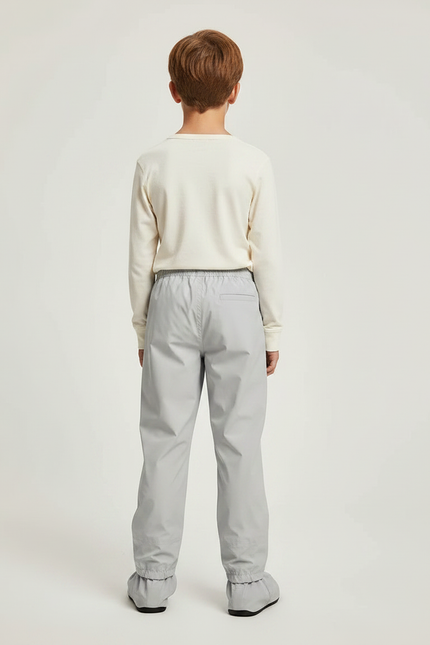 Pantalon De Pluie Gris Imperméable Enfant Léger Ajustable - Polyester - vue 2