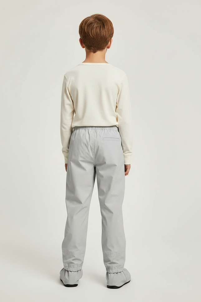 Pantalon De Pluie Gris Imperméable Enfant Léger Ajustable - Polyester - vue 2