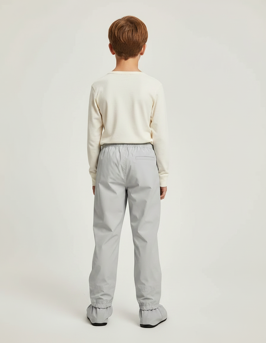 Pantalon De Pluie Gris Imperméable Enfant Léger Ajustable - Polyester - vue 2