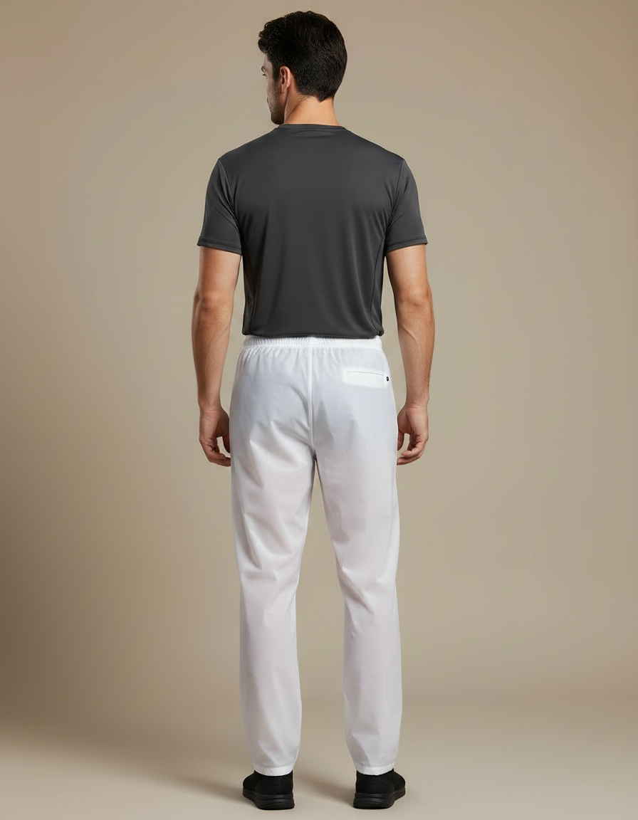 Pantalon De Pluie Transparent Imperméable Réfléchissant Homme - Blanc Polyester - vue 2