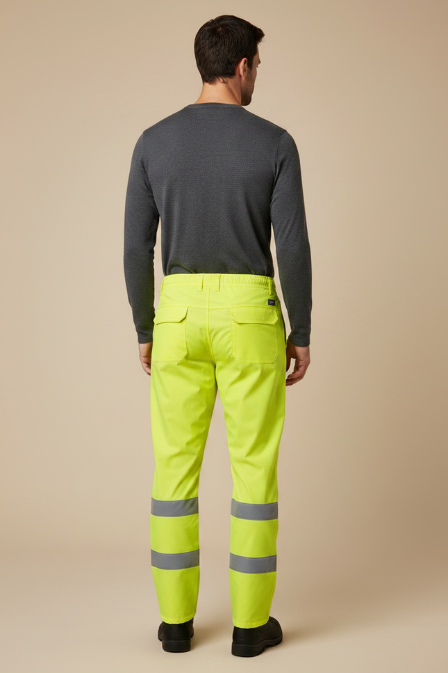Pantalon De Pluie Jaune Fluo Réfléchissant Imperméable Sécurité Homme - Polyester - vue 2