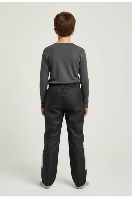 Pantalon De Pluie Noir Imperméable Enfant Réfléchissant Ample - Polyester - vue 2