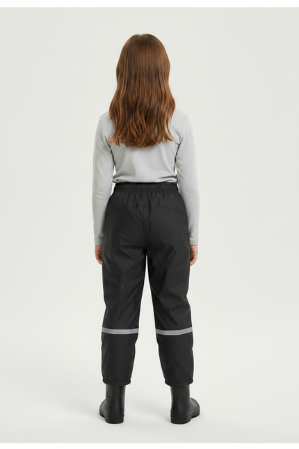 Pantalon De Pluie Noir Imperméable Enfant Bandes Réfléchissantes - Polyester - vue 2