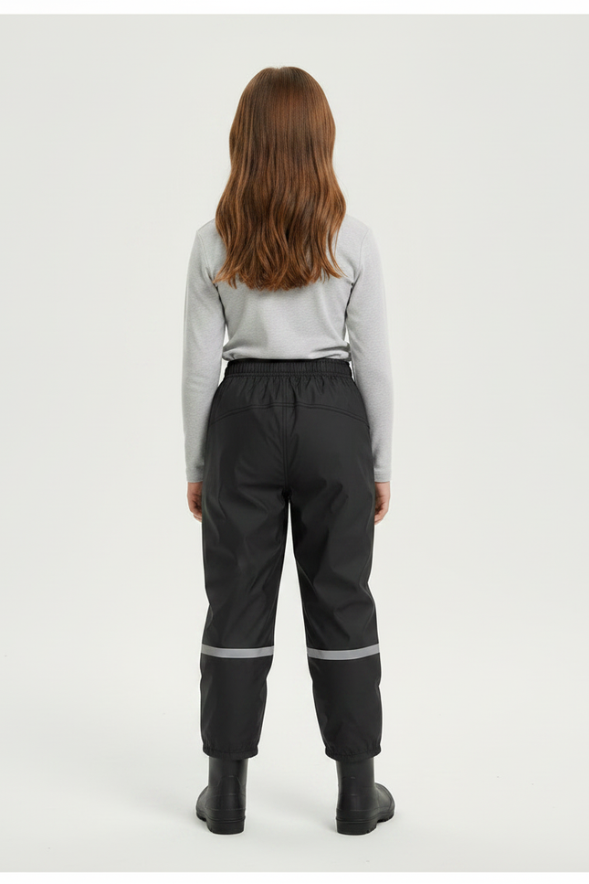 Pantalon De Pluie Noir Imperméable Enfant Bandes Réfléchissantes - Polyester - vue 2