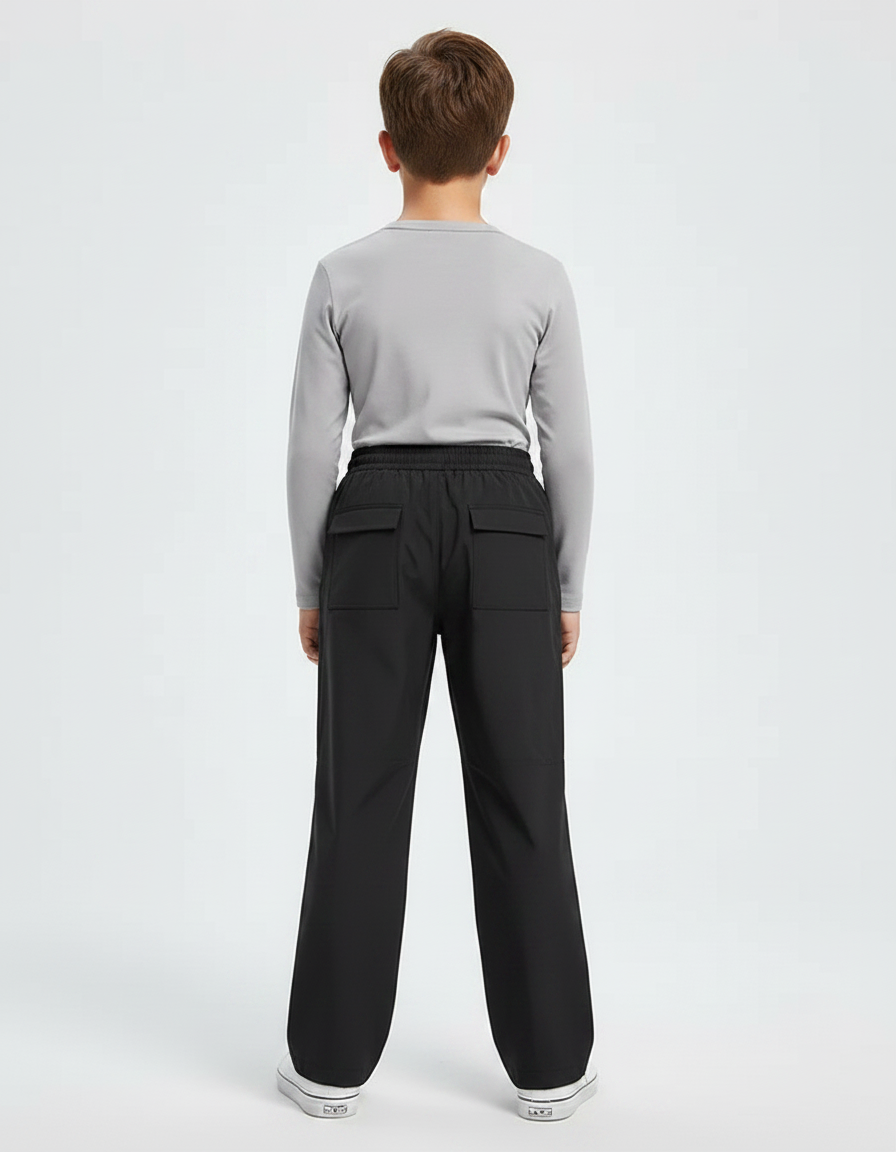 Pantalon De Pluie Noir Enfant Ample Sport Cordon - Polyester - vue 2