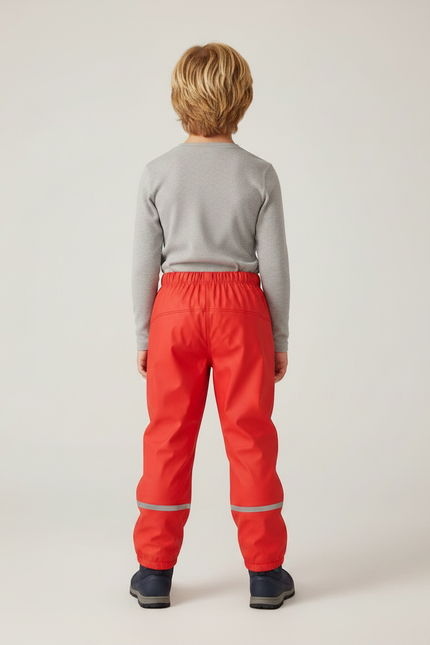 Pantalon De Pluie Rouge Imperméable Réfléchissant Enfant - Polyester - vue 2