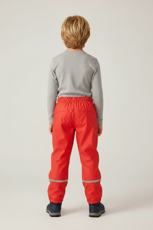 Pantalon De Pluie Rouge Imperméable Réfléchissant Enfant - Polyester - vue 2