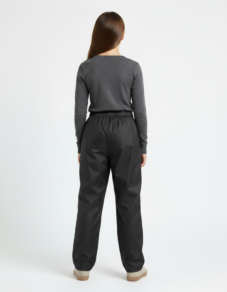 Pantalon De Pluie Noir Imperméable Enfant Léger Ample - Polyester - vue 2