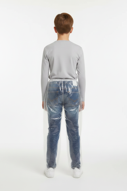 Pantalon De Pluie Transparent Jetable Imperméable Enfant - Bleu Polyester - vue 2