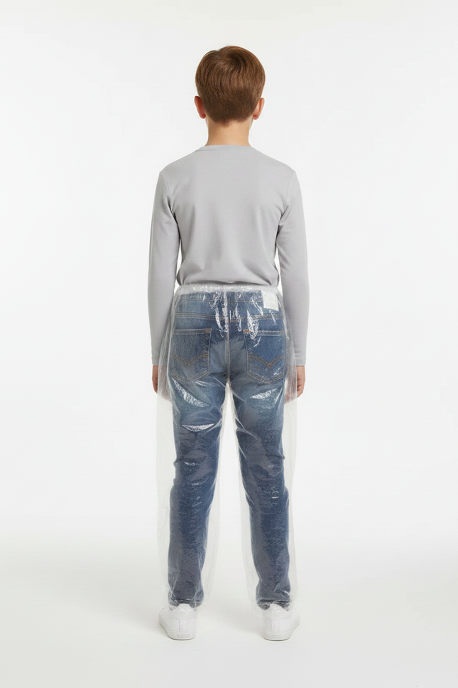 Pantalon De Pluie Transparent Jetable Imperméable Enfant - Bleu Polyester - vue 2
