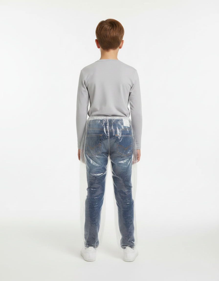 Pantalon De Pluie Transparent Jetable Imperméable Enfant - Bleu Polyester - vue 2