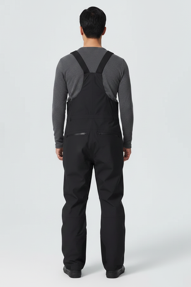 Pantalon De Pluie Noir Bretelles Imperméable Ski Homme - Polyester - vue 2