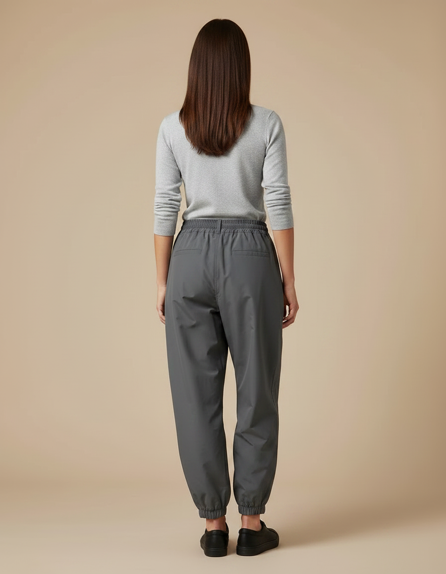 Pantalon De Pluie Gris Ample Élastiqué Femme - Polyester - vue 2