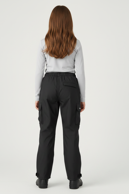 Pantalon De Pluie Noir Imperméable Enfant Réfléchissant Cargo - Polyester - vue 2