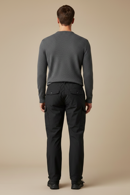 Pantalon De Pluie Noir Cargo Imperméable Homme Ceinturé - Polyester - vue 2