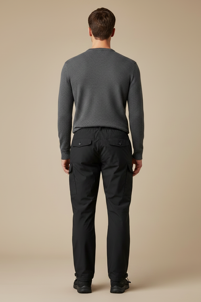 Pantalon De Pluie Noir Cargo Imperméable Homme Ceinturé - Polyester - vue 2