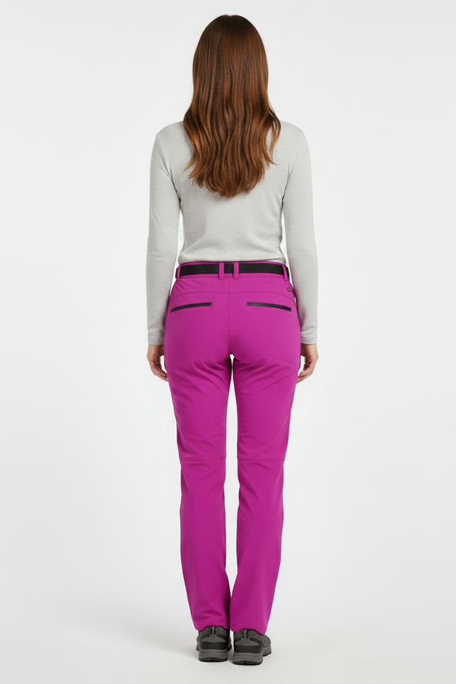 Pantalon De Pluie Fuchsia Ceinturé Imperméable Randonnée Femme - Rose Polyester - vue 2