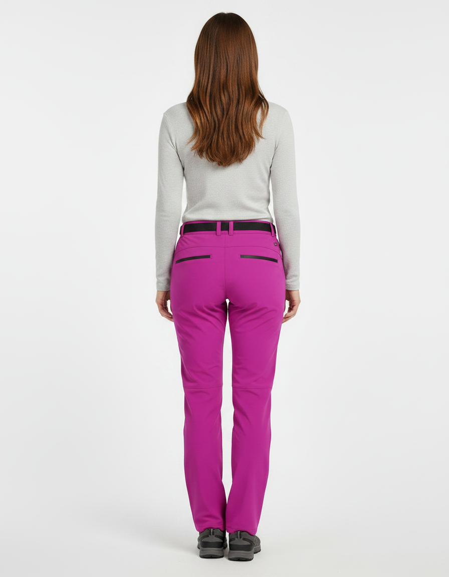 Pantalon De Pluie Fuchsia Ceinturé Imperméable Randonnée Femme - Rose Polyester - vue 2