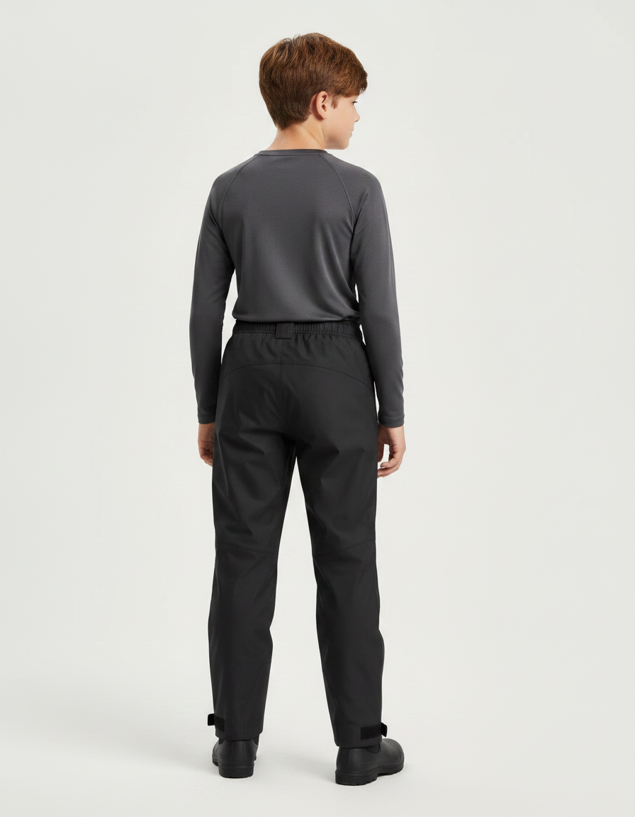 Pantalon De Pluie Noir Impermééable Enfant Droit Motowolf - Polyester - vue 2