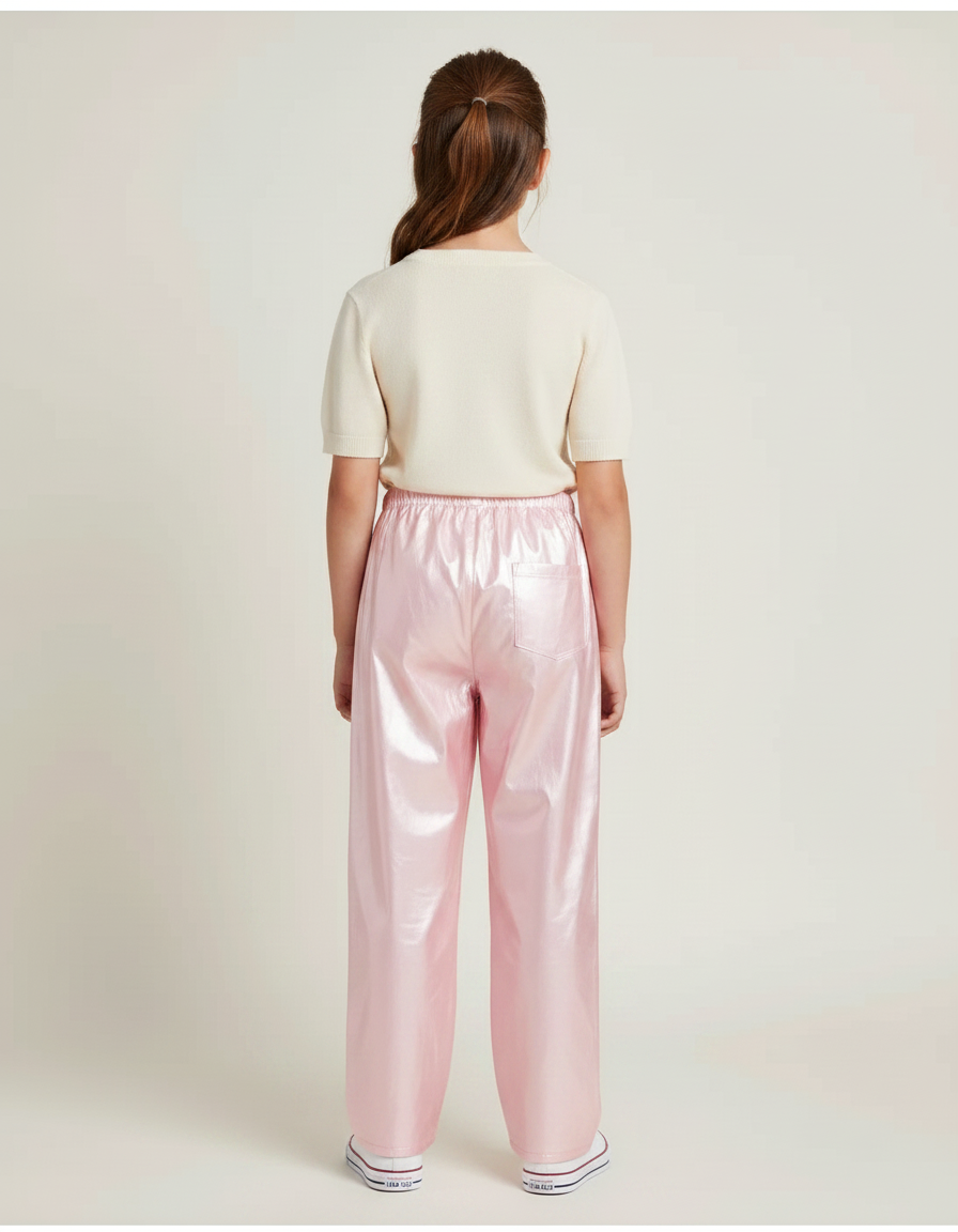 Pantalon De Pluie Rose Brillant Ample Imperméable Fille - Polyester - vue 2