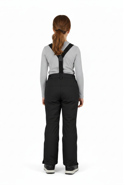 Pantalon De Pluie Noir Imperméable Bretelles Enfant Ski - Polyester - vue 2