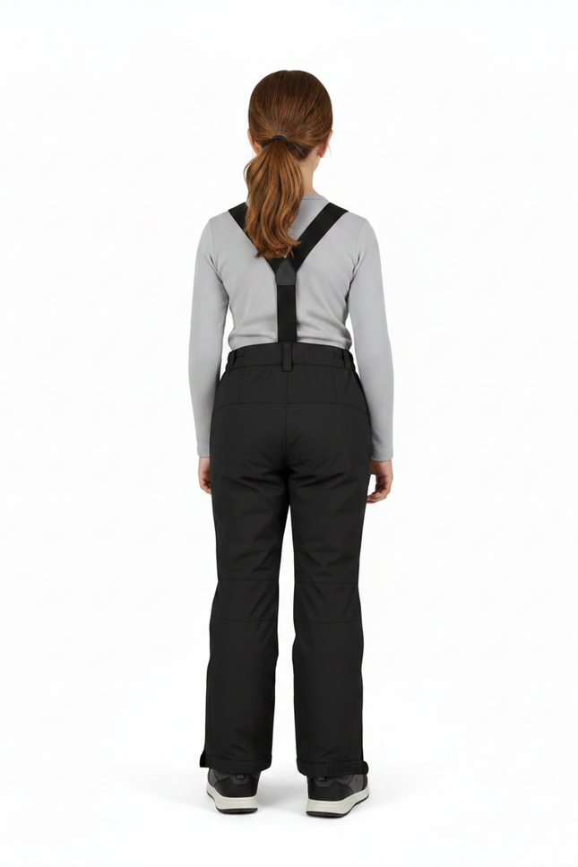 Pantalon De Pluie Noir Imperméable Bretelles Enfant Ski - Polyester - vue 2