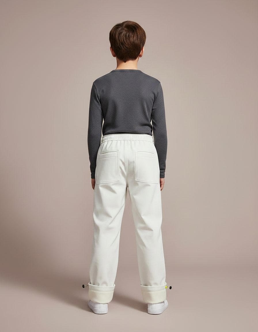 Pantalon De Pluie Blanc Imperméable Enfant Doublé Polaire - Polyester - vue 2