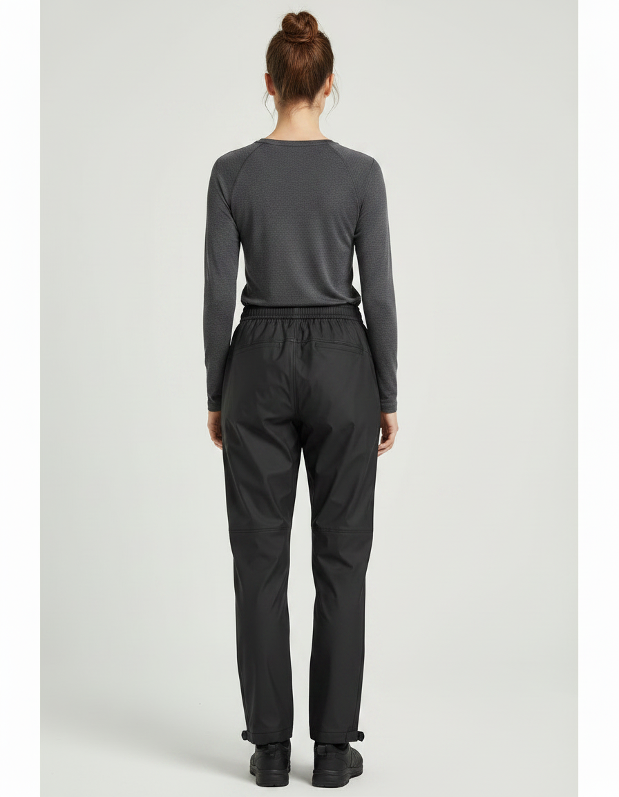 Pantalon De Pluie Noir Imperméable Sport Léger Unisexe - Polyester - vue 2
