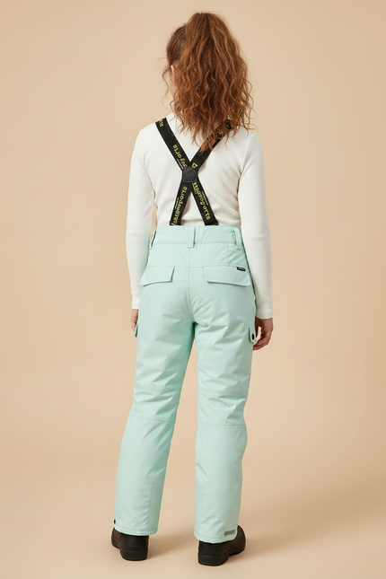 Pantalon De Pluie Vert Menthe Imperméable Enfant Cargo Bretelles - Polyester - vue 2