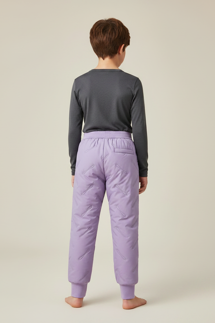 Pantalon De Pluie Matelassé Violet Élastique Enfant Chaud - Polyester - vue 2