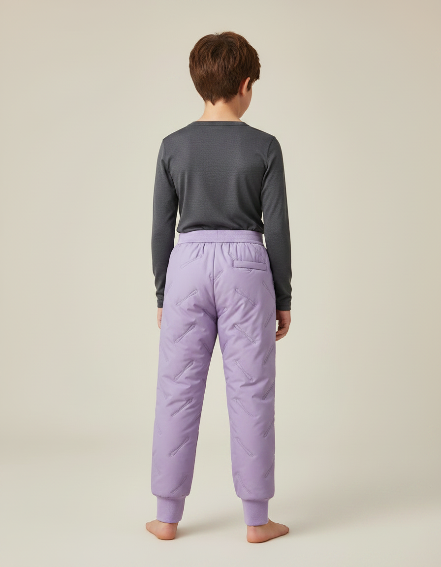 Pantalon De Pluie Matelassé Violet Élastique Enfant Chaud - Polyester - vue 2
