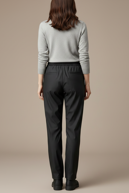 Pantalon De Pluie Noir Imperméable Décontracté Femme Cordon - Polyester - vue 2