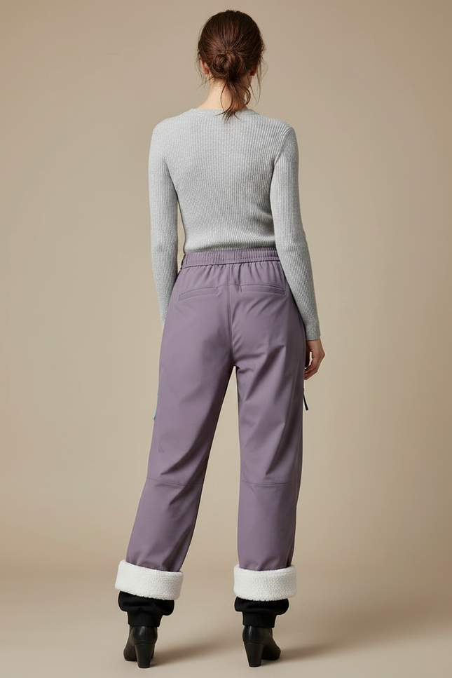 Pantalon Pluie Doublé - Violet Polyester - vue 2