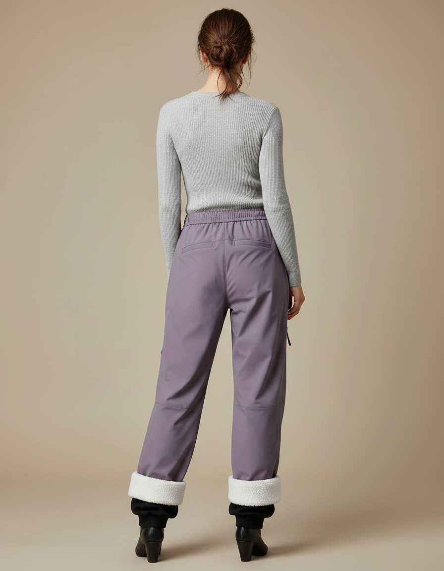 Pantalon Pluie Doublé - Violet Polyester - vue 2