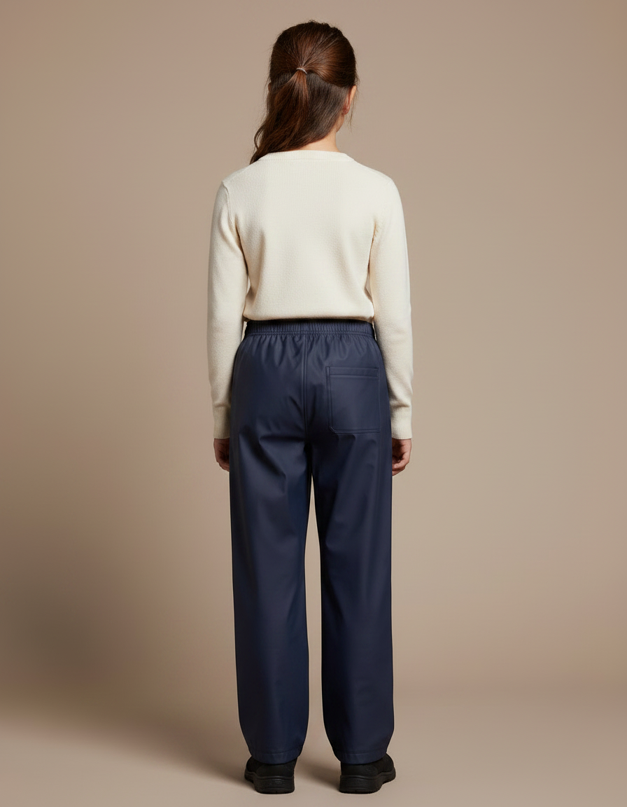 Pantalon De Pluie Bleu Marine Imperméable Enfant Ample Simple - Polyester - vue 2
