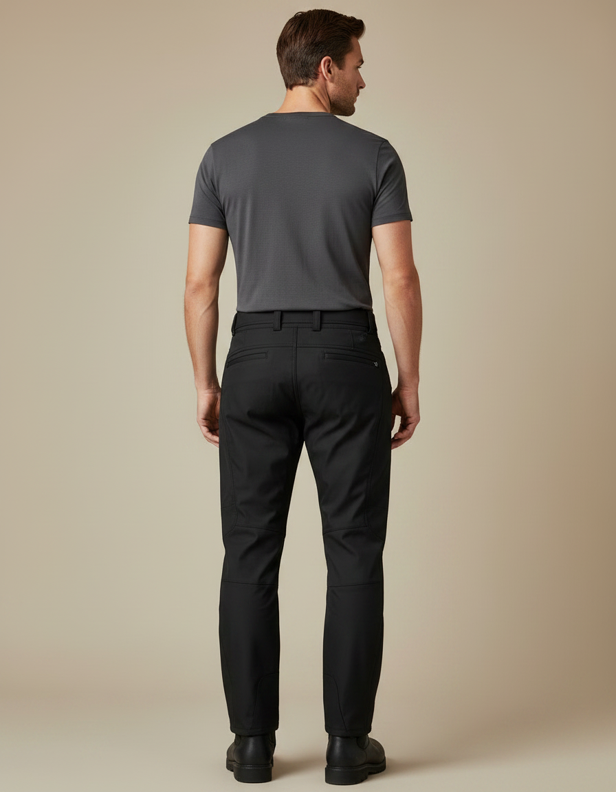 Pantalon De Pluie Noir Imperméable Cargo Ajusté Homme - Polyester - vue 2
